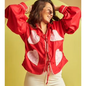 km label red lil heart shirt