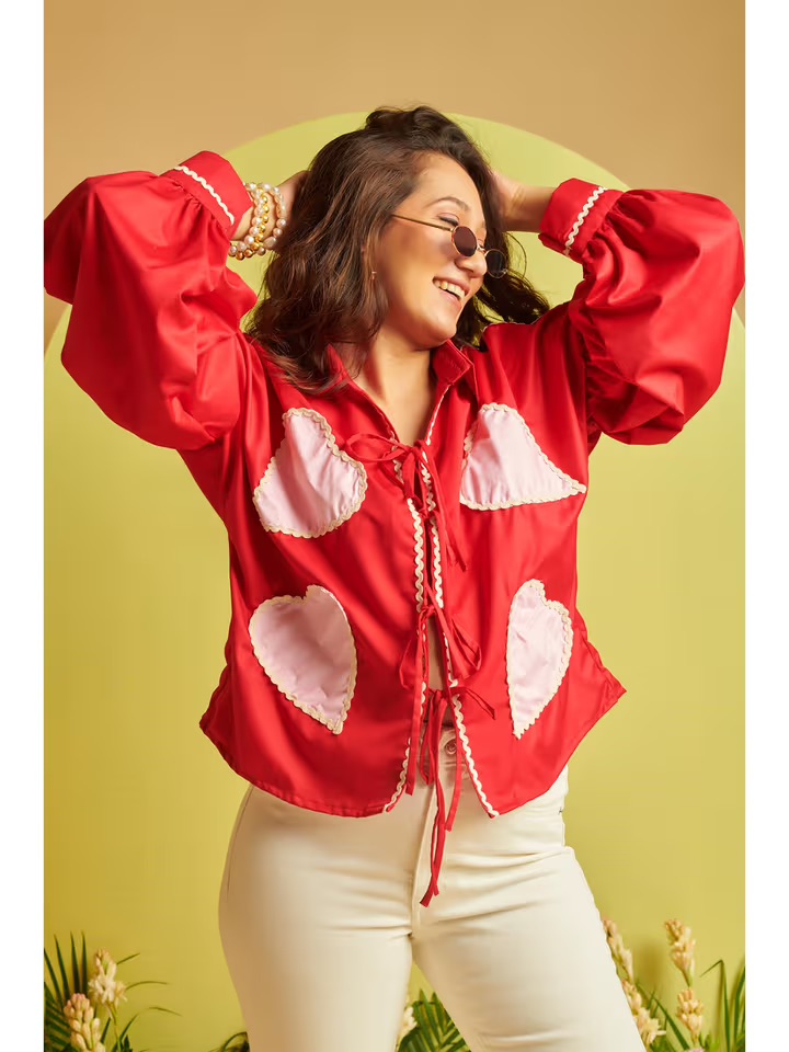 KM LABEL Red Lil Heart Shirt